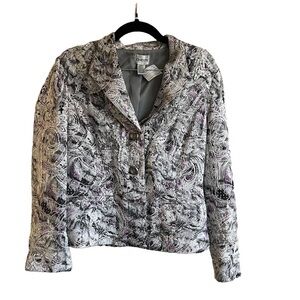 CHICO’S Parmenia Purple Paisley Jacket Blazer Size 0